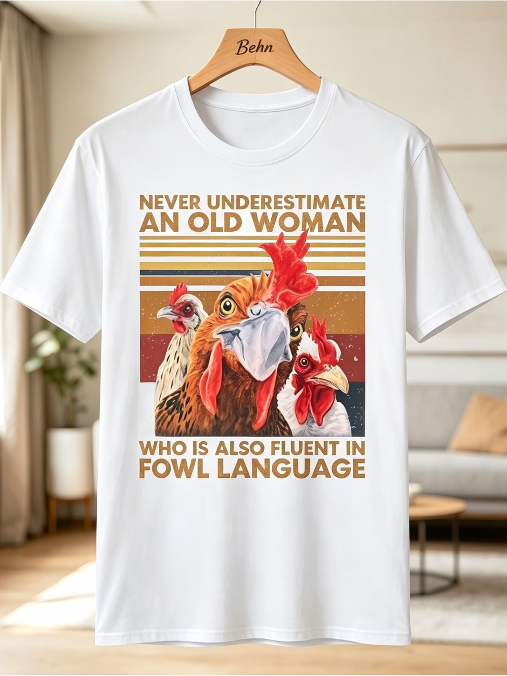 Comfort Colors Graphic Chicken Quote Womens Mens T-shirt Unisex White